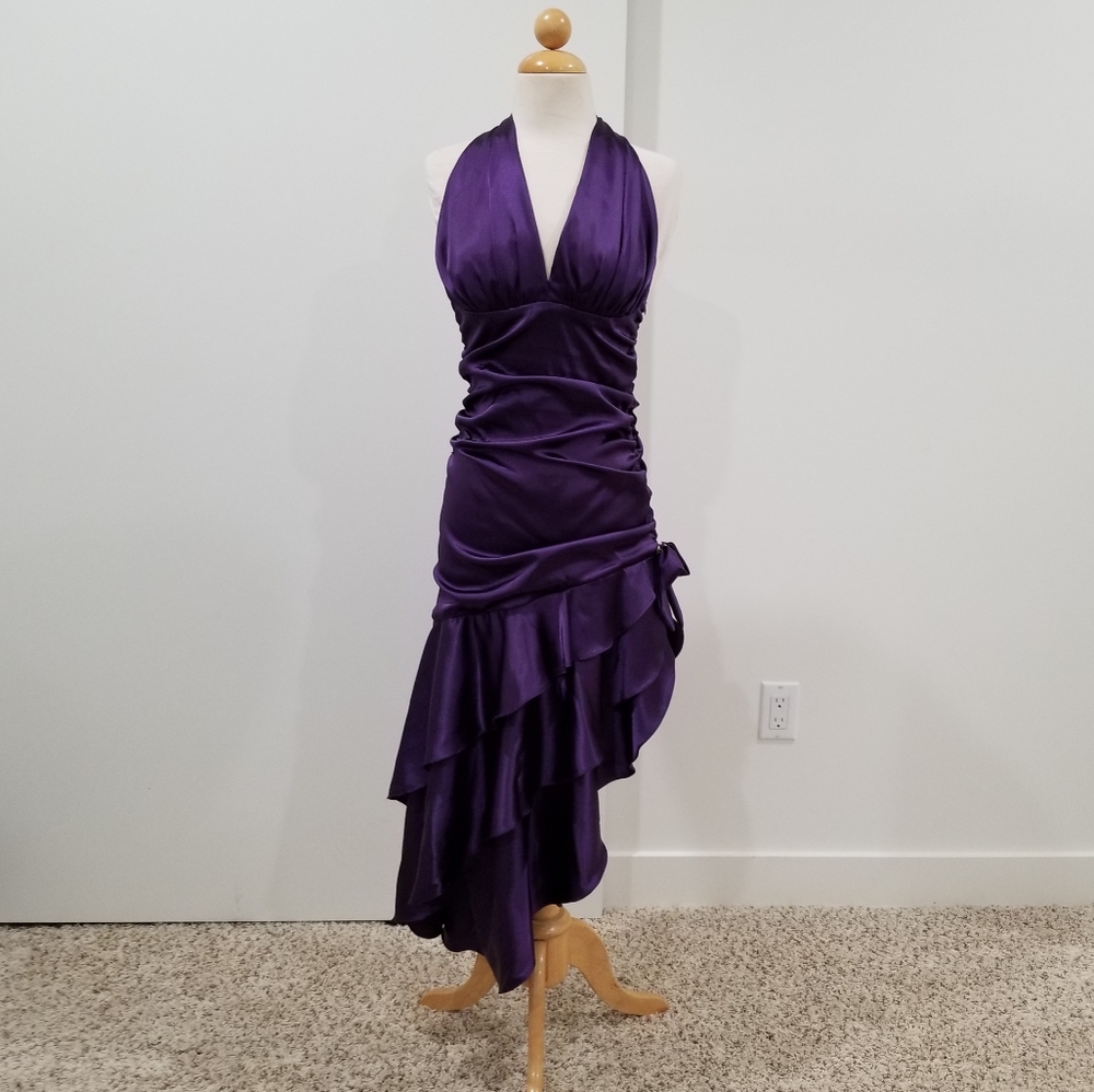 Asymmetric Halter Formal Dress